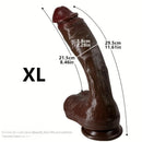 Multi-Size Ebony Liquid Silicone Female Realistic Thick Male Soft Dildo