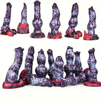 Multiple Silicone Monster Horse Big Animal Knot Dog Octopus Thick Dildo