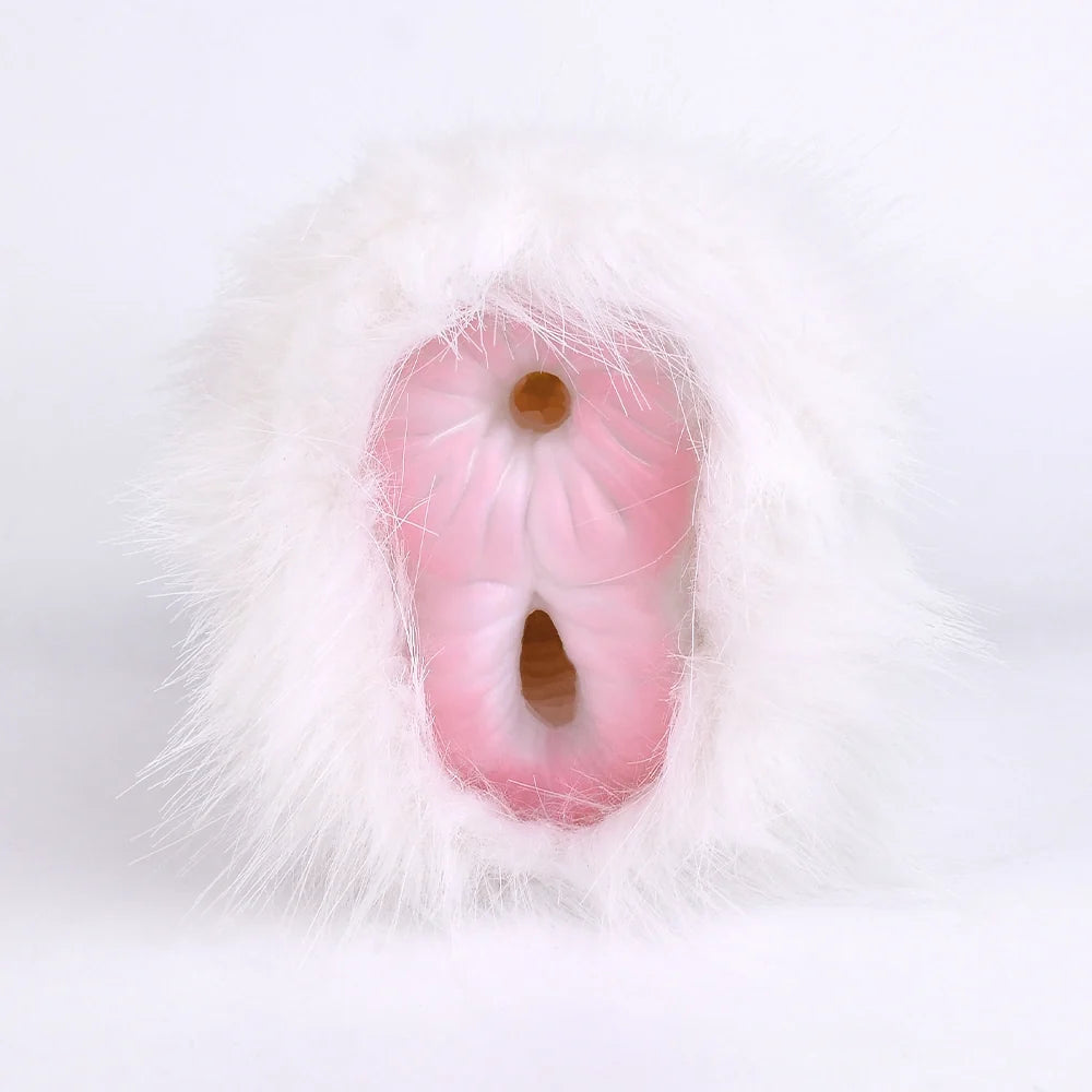 Furry Masturbator Nivplux White Wool Dual Entry