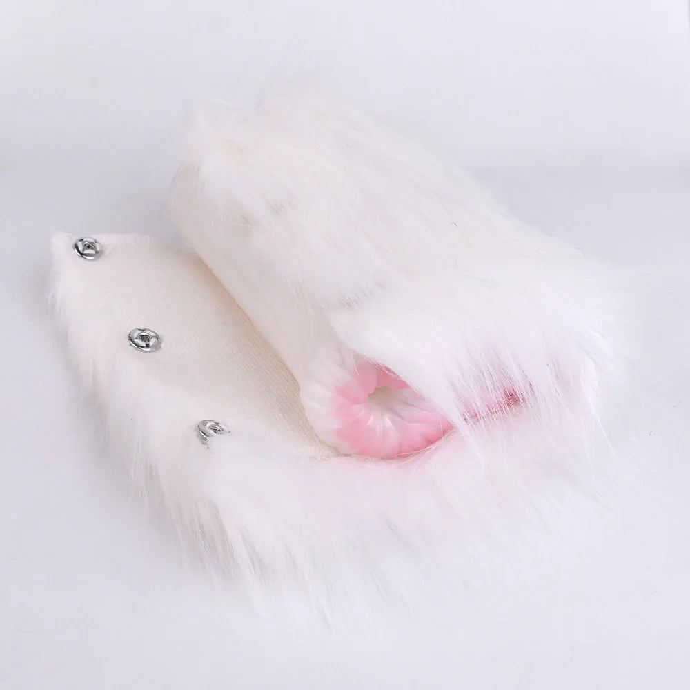 Furry Masturbator Nivplux White Wool Dual Entry