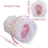 Furry Masturbator Nivplux White Wool Dual Entry