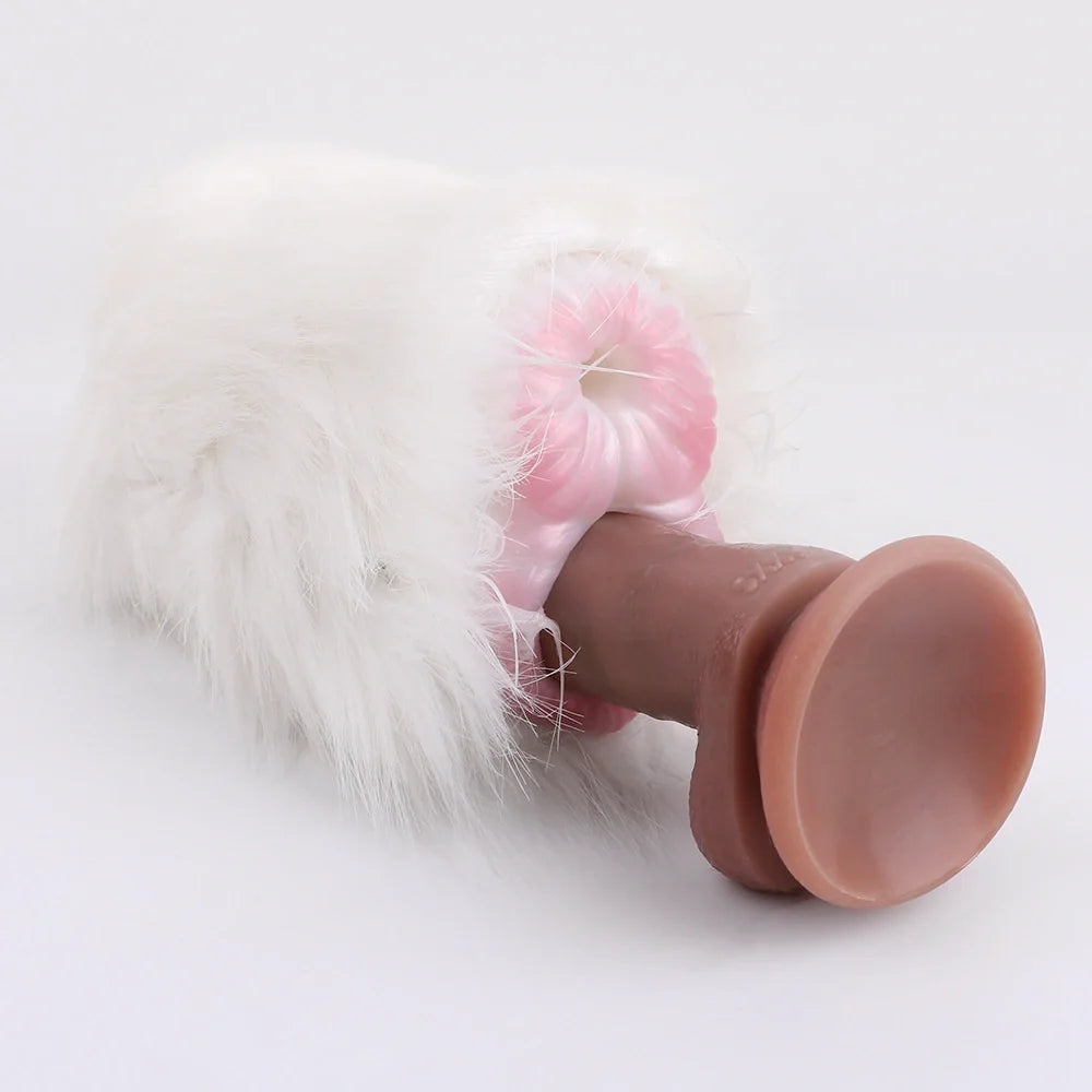 Furry Masturbator Nivplux White Wool Dual Entry