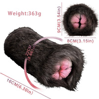 Furry Masturbator Noirplux Dark Brown Ribbed Dual Entry