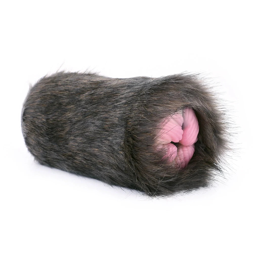 Furry Masturbator Noirplux Dark Brown Ribbed Dual Entry