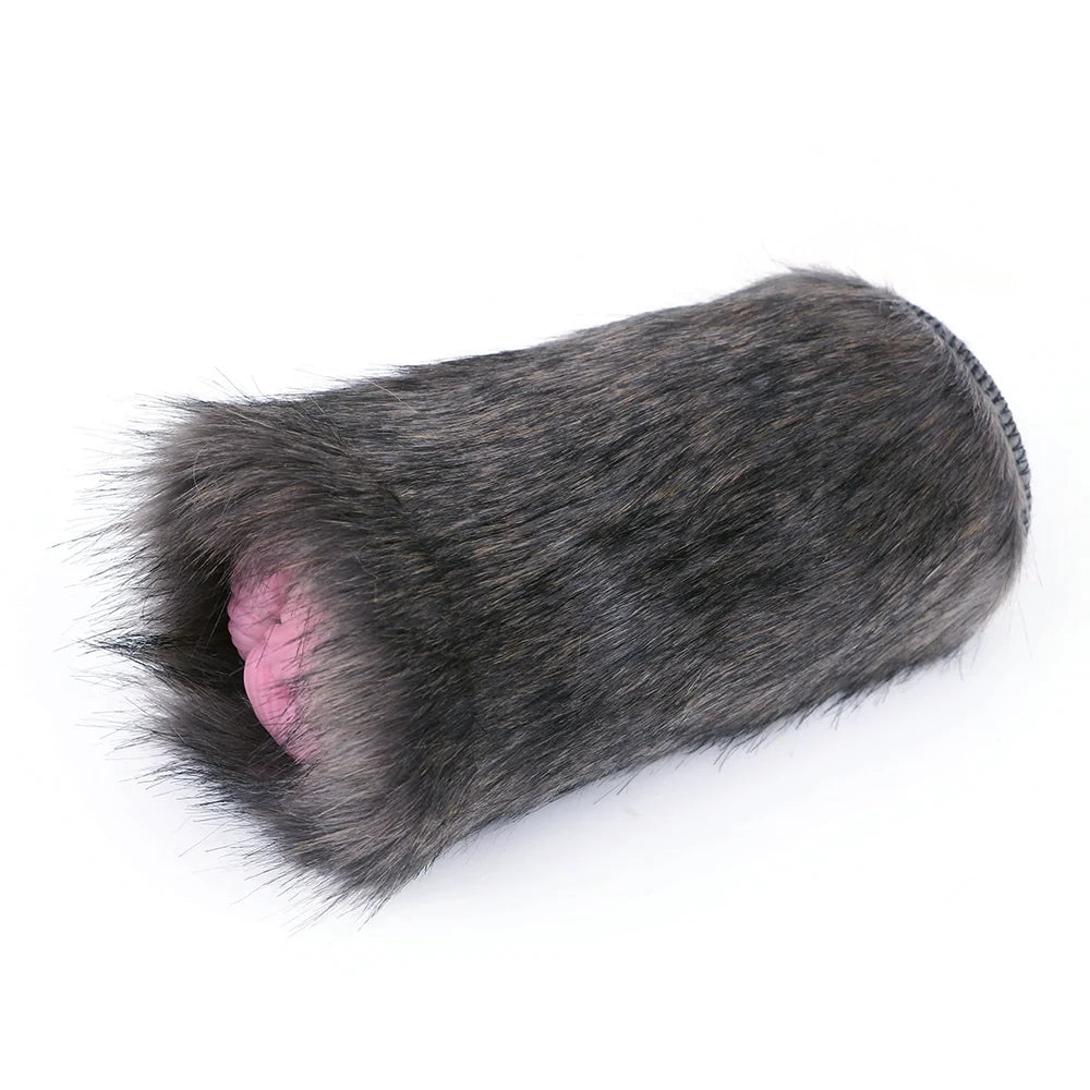 Furry Masturbator Noirplux Dark Brown Ribbed Dual Entry