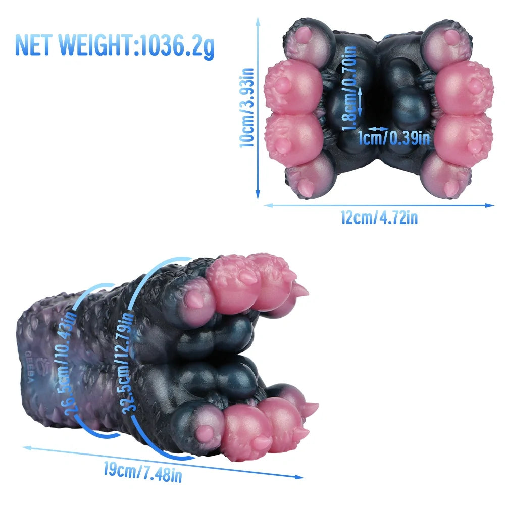 Canine Paw Masturbator Nyxvour Midnight Black Scale