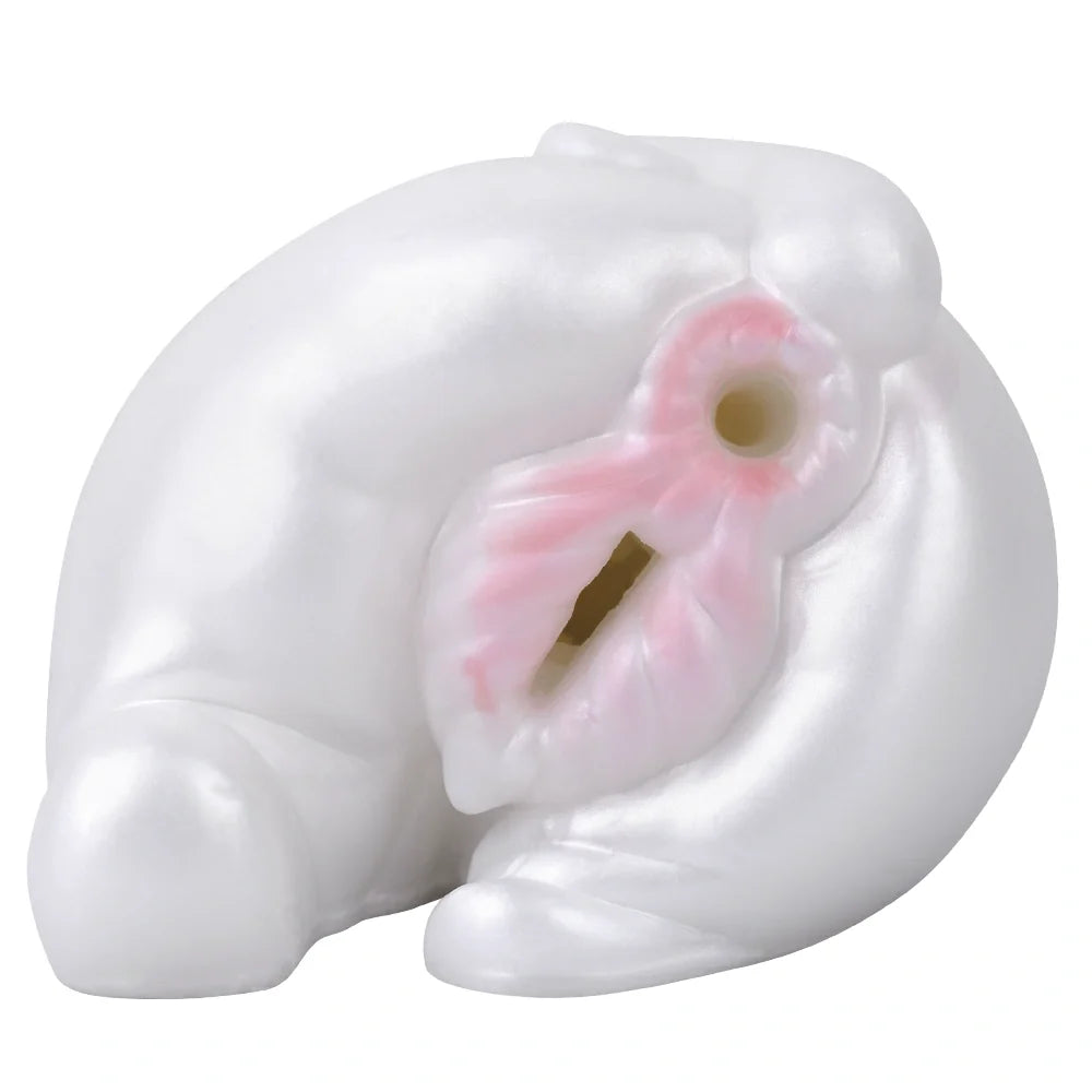 Butt Masturbator Opalyx Dual Channel Pearl White