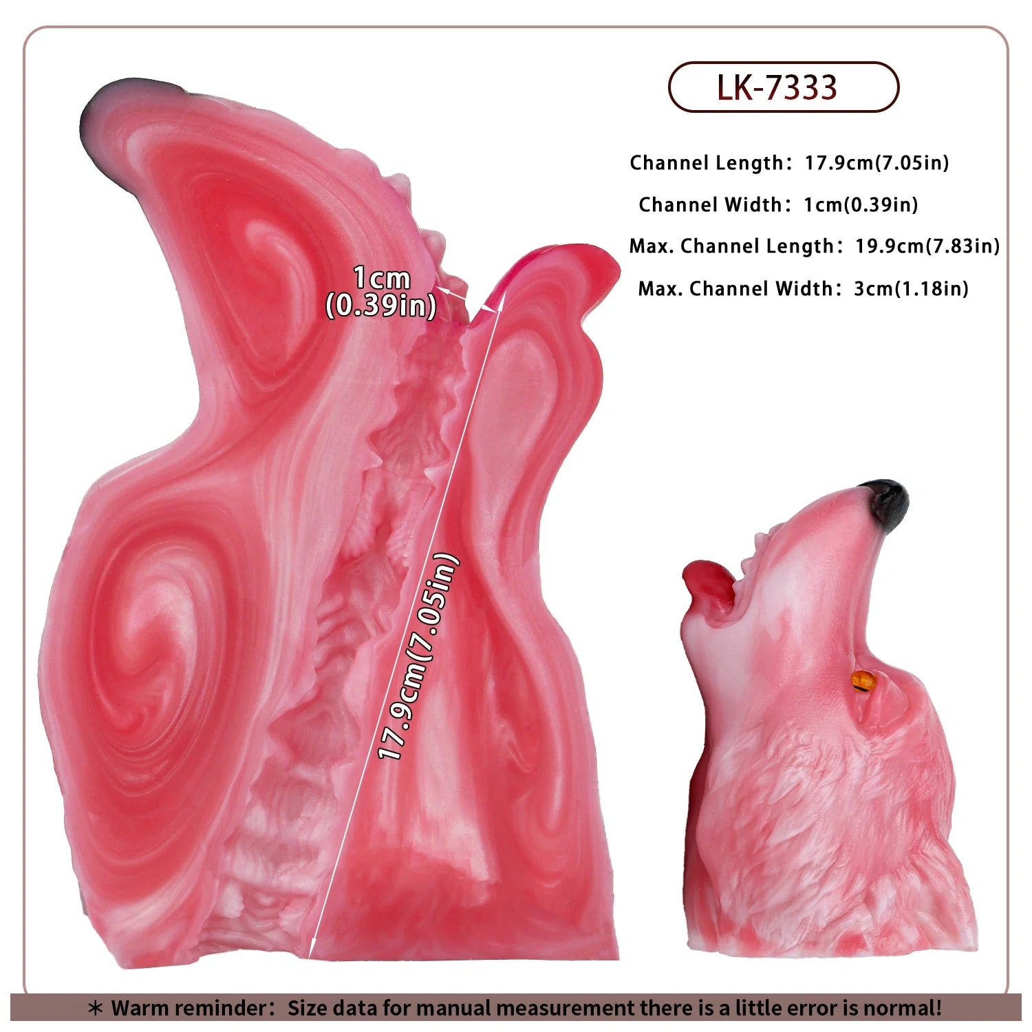 Animal Head Masturbator Skolvar Rose Wolf Pink Howling Oral