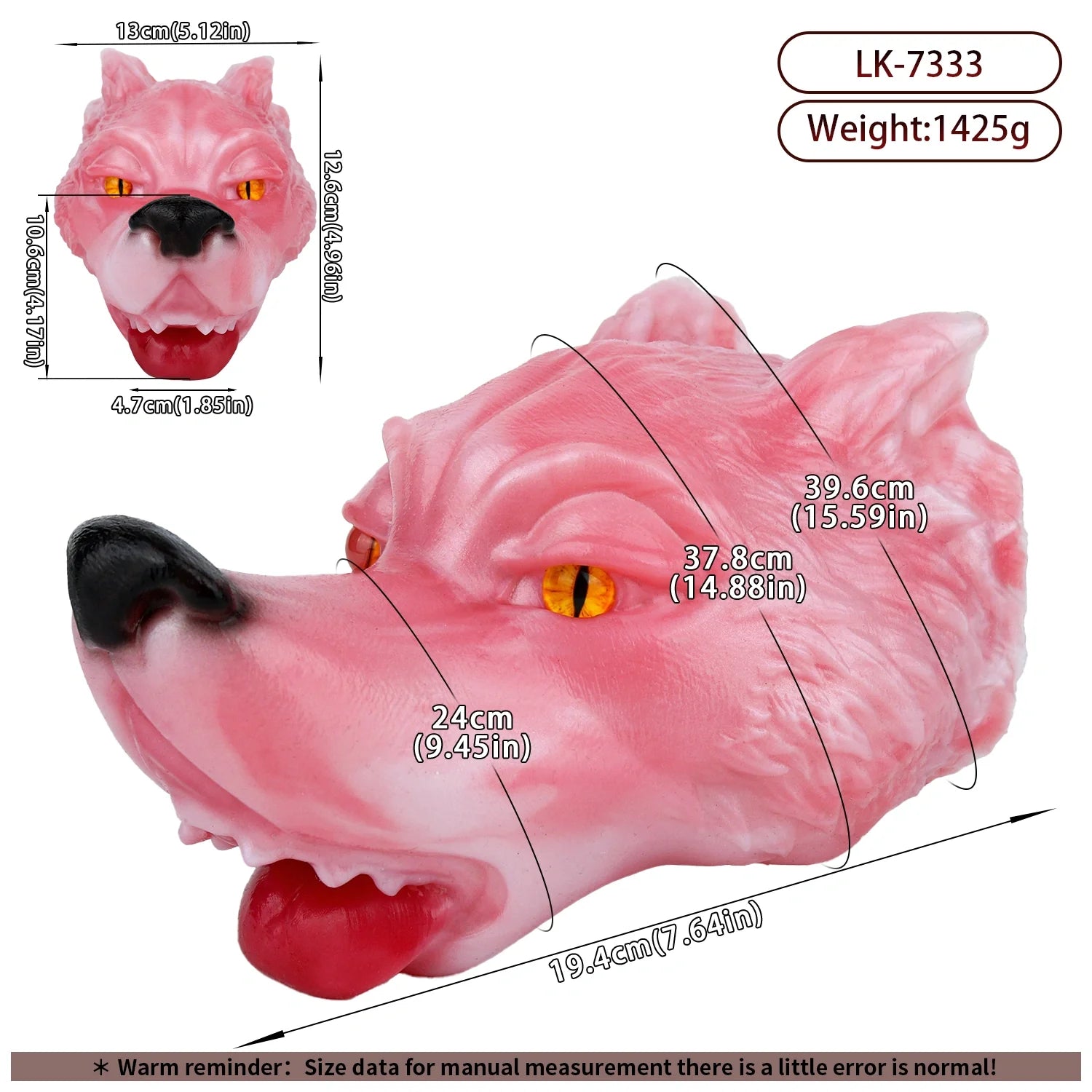 Animal Head Masturbator Skolvar Rose Wolf Pink Howling Oral