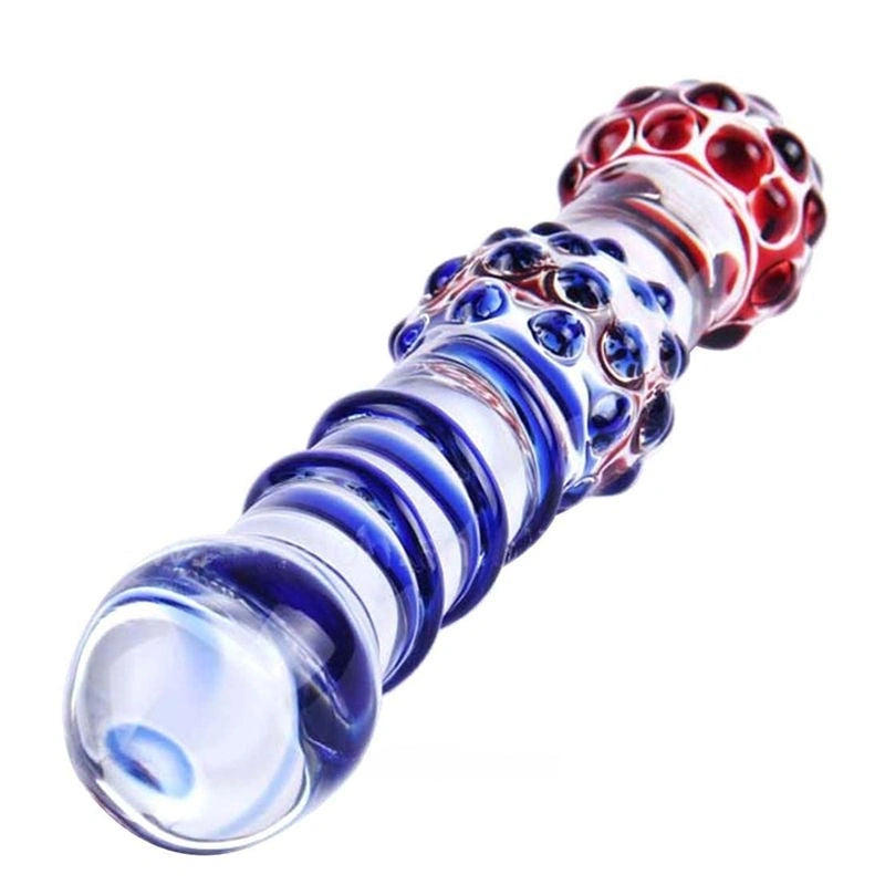 Premium Double Ended Crystal 7.67″ Glass Dildo With Emboss