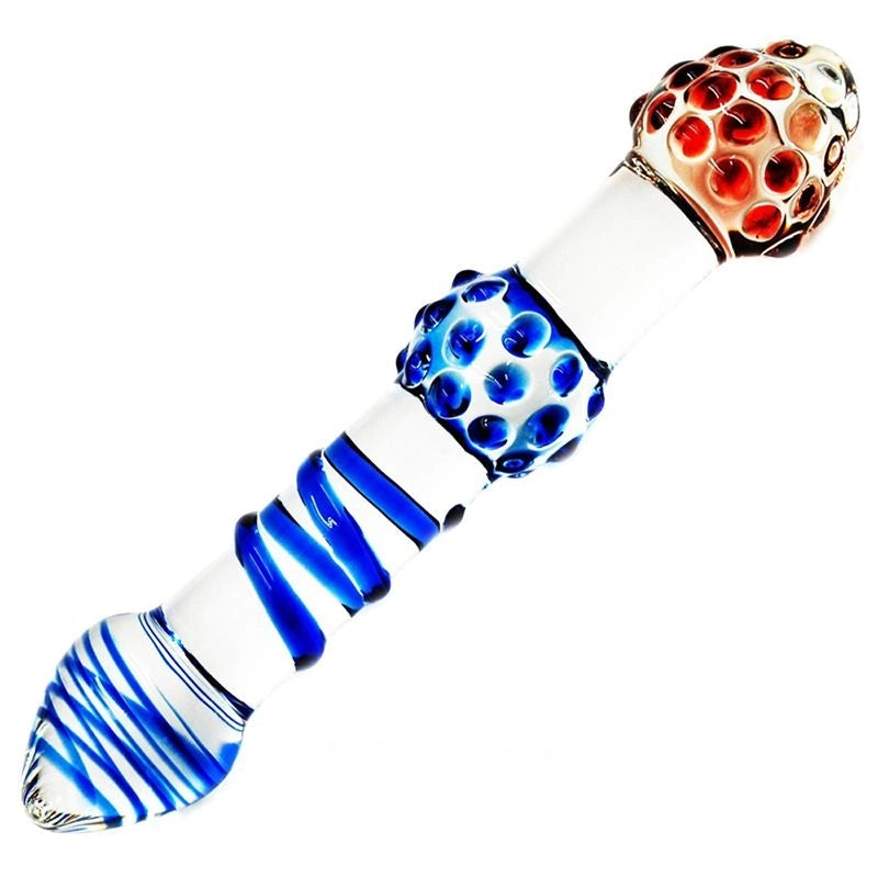 Premium Double Ended Crystal 7.67″ Glass Dildo With Emboss