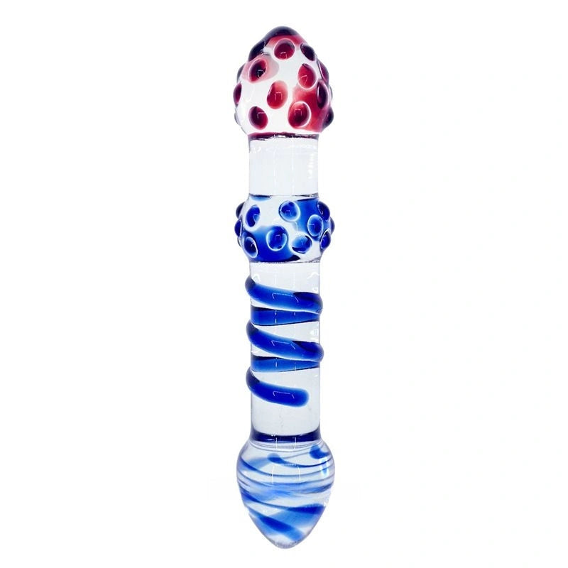 Premium Double Ended Crystal 7.67″ Glass Dildo With Emboss