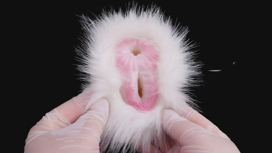 Furry Masturbator Nivplux White Wool Dual Entry