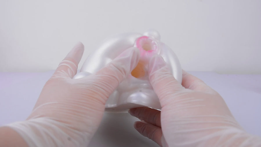Butt Masturbator Opalyx Dual Channel Pearl White