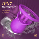 Rose Romeo - 3in1 Rose Sex Toy with 2 Suction Cups Adult Toys Female Clitoral Nipple Vibrators with 10 Licking Sucking Vibrating