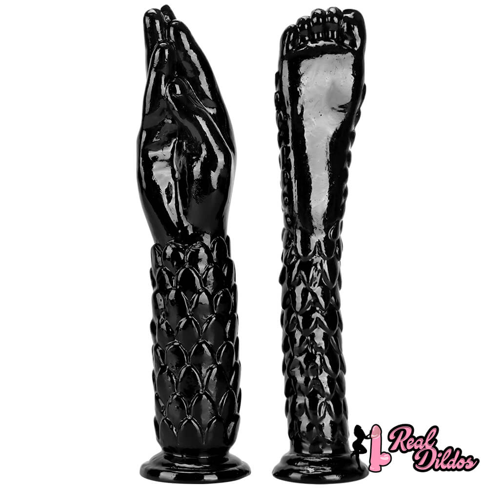 13.38in 13.58in Hands Feet Big Black Thick Dildo Masturbator
