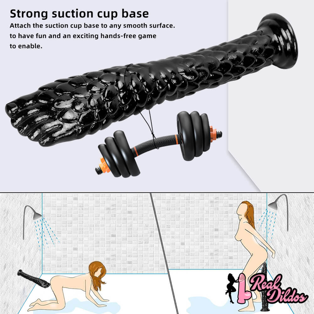 13.38in 13.58in Hands Feet Big Black Thick Dildo Masturbator