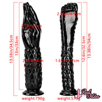 13.38in 13.58in Hands Feet Big Black Thick Dildo Masturbator