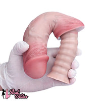 11.02in Real Feeling Double Layer Silicone Soft Handle Handhold Cock Dildo