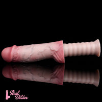 11.02in Real Feeling Double Layer Silicone Soft Handle Handhold Cock Dildo