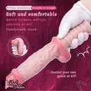 11.29in Real Feeling Uncut Double Layer Silicone Soft Handle Dildo For Sex