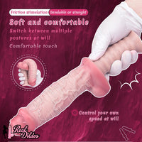 11.29in Real Feeling Uncut Double Layer Silicone Soft Handle Dildo For Sex