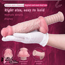 11.29in Real Feeling Uncut Double Layer Silicone Soft Handle Dildo For Sex