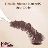 10.75in Thick G-spot Fantasy Big Silicone Soft Dildo With BDSM Hemp Rope