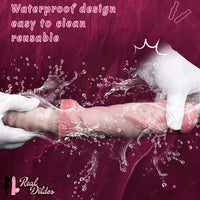 11.02in Real Feeling Double Layer Silicone Soft Handle Handhold Cock Dildo