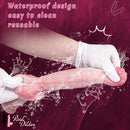 11.29in Real Feeling Uncut Double Layer Silicone Soft Handle Dildo For Sex