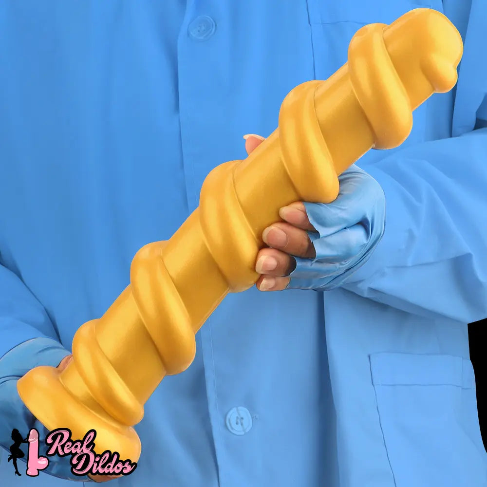 13.18in Gold Silicone Extra-long Thread Huge Dildo For Female Pleasure