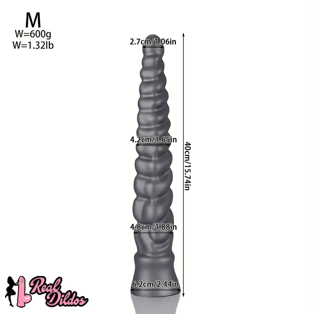 13.77in 15.74in 17.71in 19.68in Long Screw Anal Whip Huge BDSM Soft Dildo