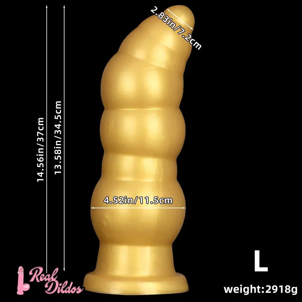 10.23in 14.56in Giant Penis Butt Plug Small Head Silicone Soft Thick Dildo