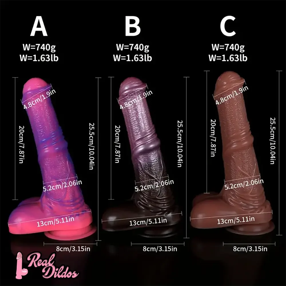 10.04in Liquid Silicone Mixed Color Horse Cock Animal Dildo Adult Sex Toy