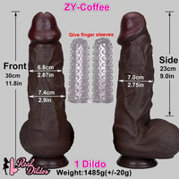 11.8in Thick Realistic Veins Huge Soft Dildo Double-layer Silicone Cock