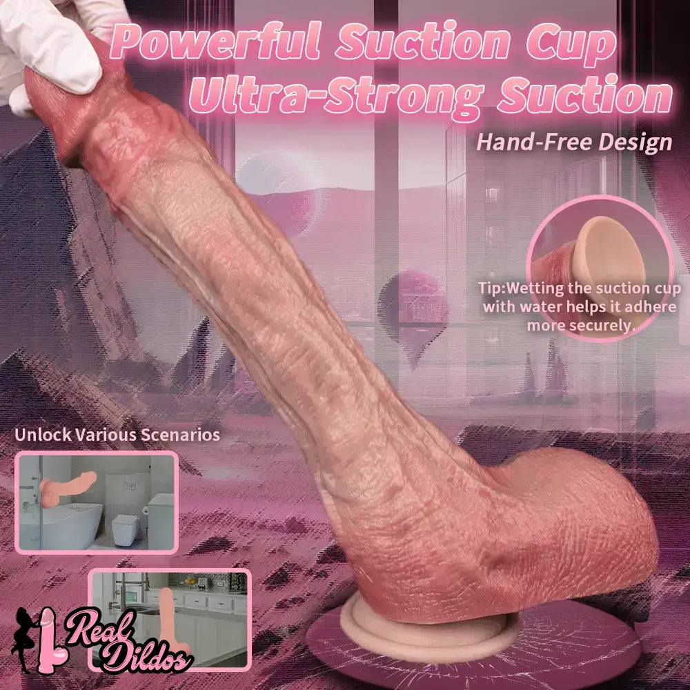 10.12in Double-layer Liquid Silicone Skin-like Soft Big Lifelike Male Dildo