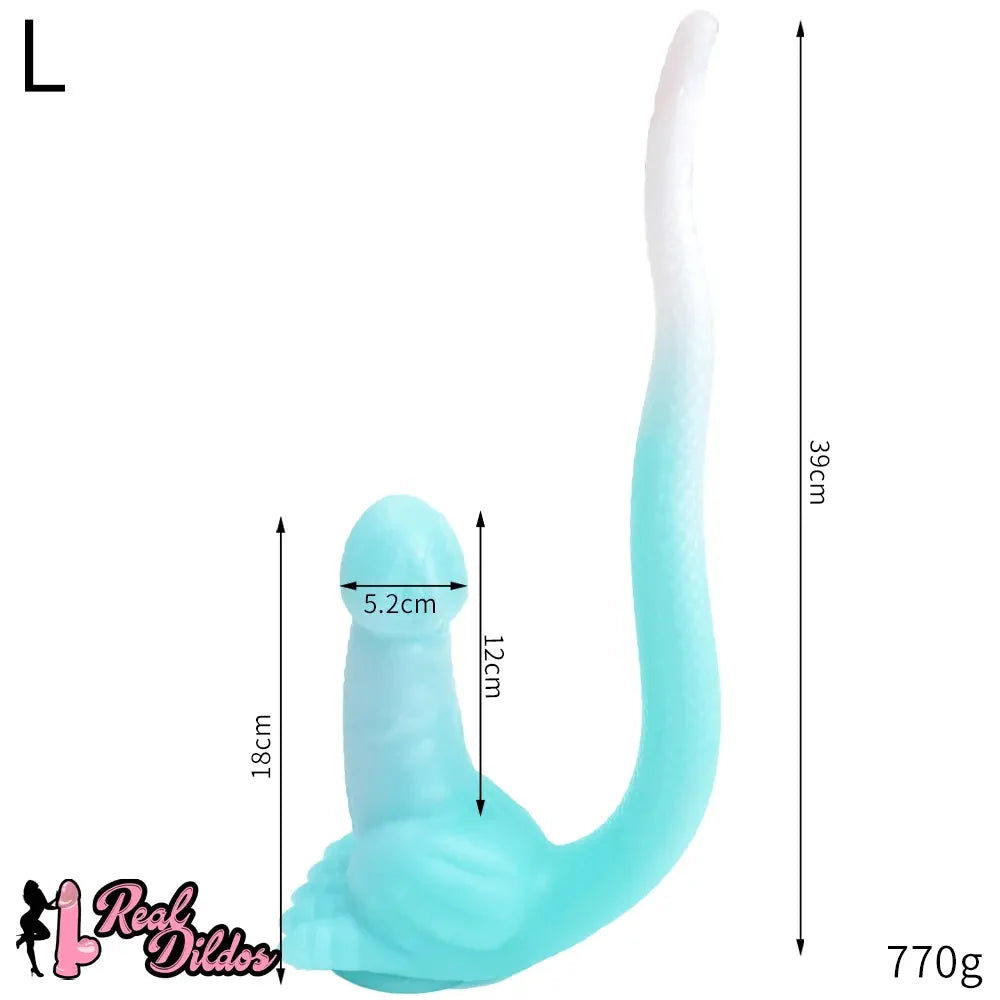 12.8in 15.35in Dinosaur Silicone Soft Big Glowing Dildo For Women Anal Sex
