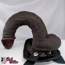 11.02in Ebony Wearable Realistic Silicone Thick Dildo For G Spot Vagina