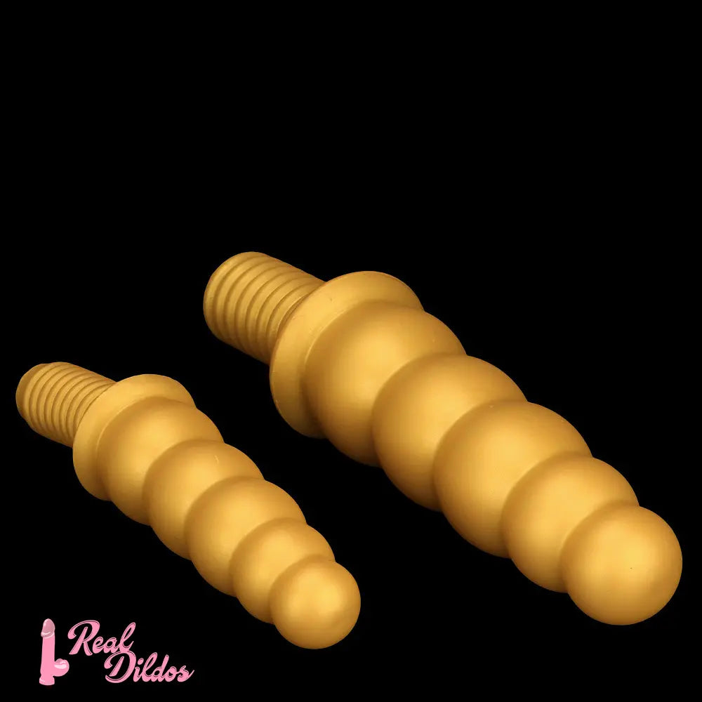 10.62in 14.56in Gold Silicone Anal Plug Dildo With Handle For Love