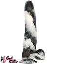 13.38in Black White Mixed Color PVC Extra Huge Long Thick Women Dildo