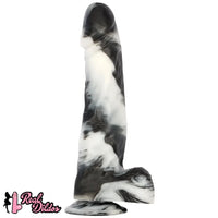 13.38in Black White Mixed Color PVC Extra Huge Long Thick Women Dildo