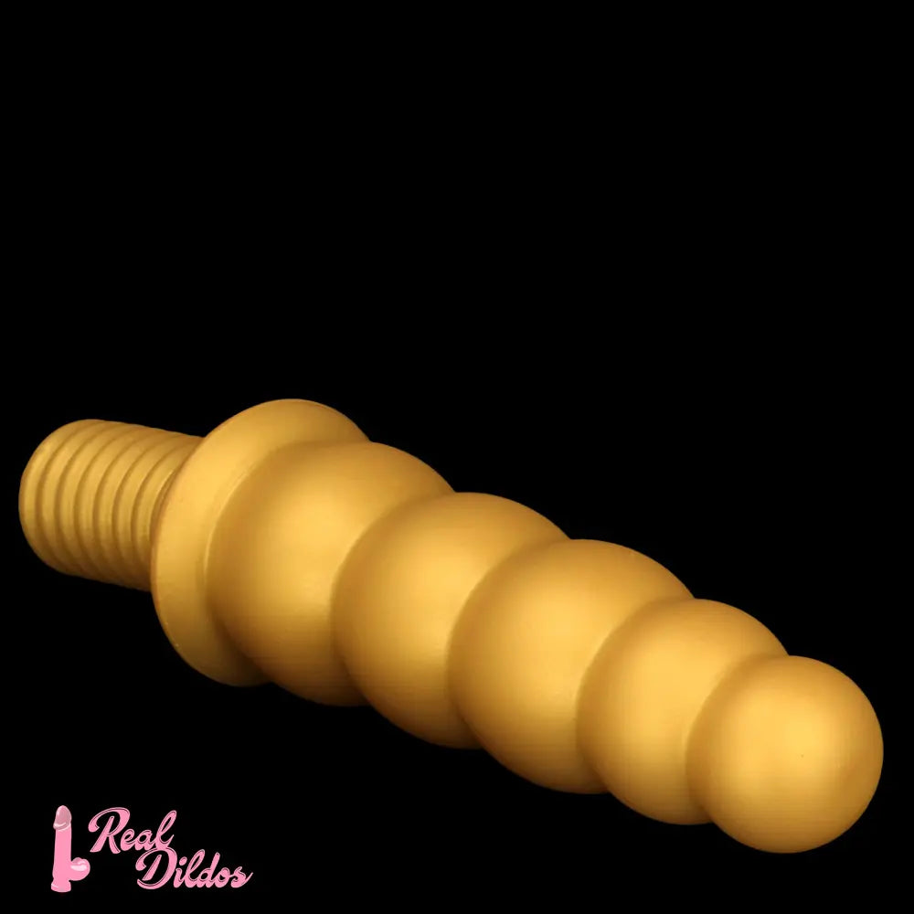 10.62in 14.56in Gold Silicone Anal Plug Dildo With Handle For Love