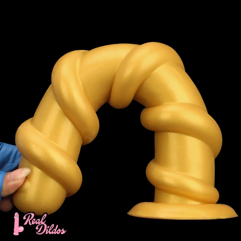 13.18in Gold Silicone Extra-long Thread Huge Dildo For Female Pleasure