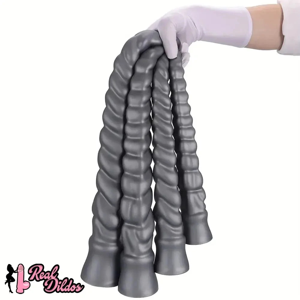 13.77in 15.74in 17.71in 19.68in Long Screw Anal Whip Huge BDSM Soft Dildo