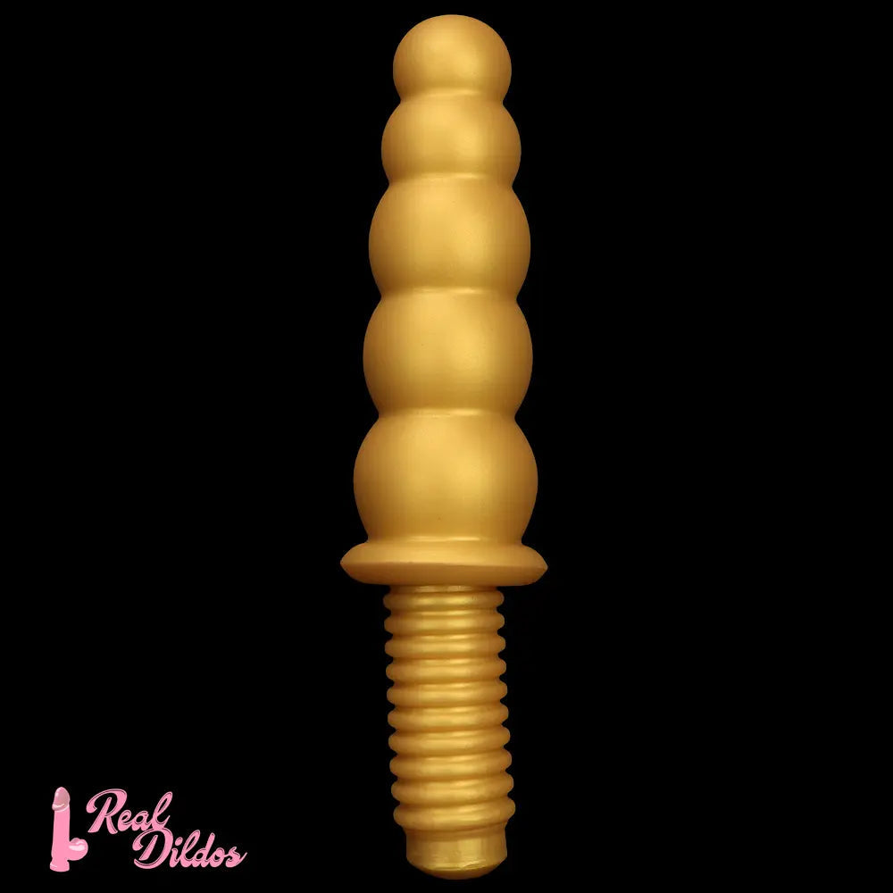 10.62in 14.56in Gold Silicone Anal Plug Dildo With Handle For Love