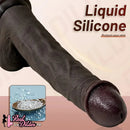 11.02in Ebony Wearable Realistic Silicone Thick Dildo For G Spot Vagina