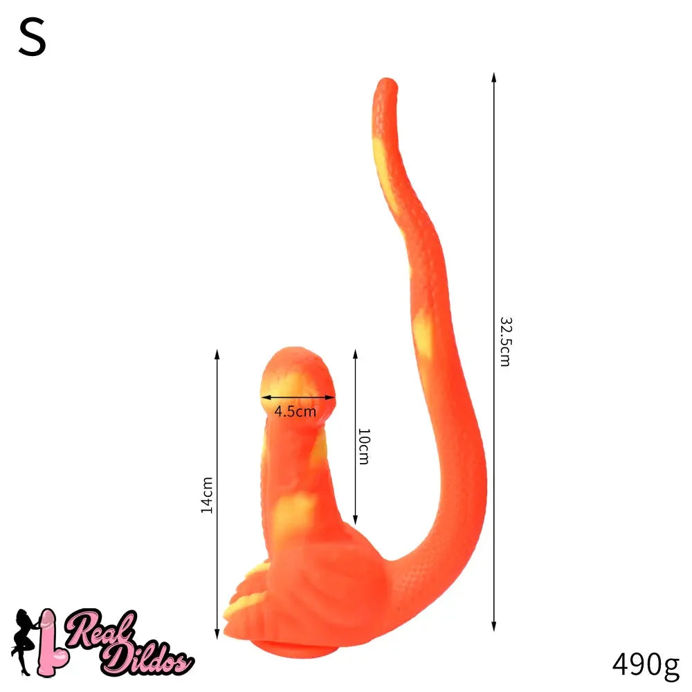 12.8in 15.35in Dinosaur Silicone Soft Big Glowing Dildo For Women Anal Sex