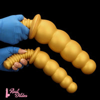 10.62in 14.56in Gold Silicone Anal Plug Dildo With Handle For Love