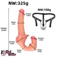 10.8in Strapless Silicone Large Soft Double Sided Strapon Dildo For Women