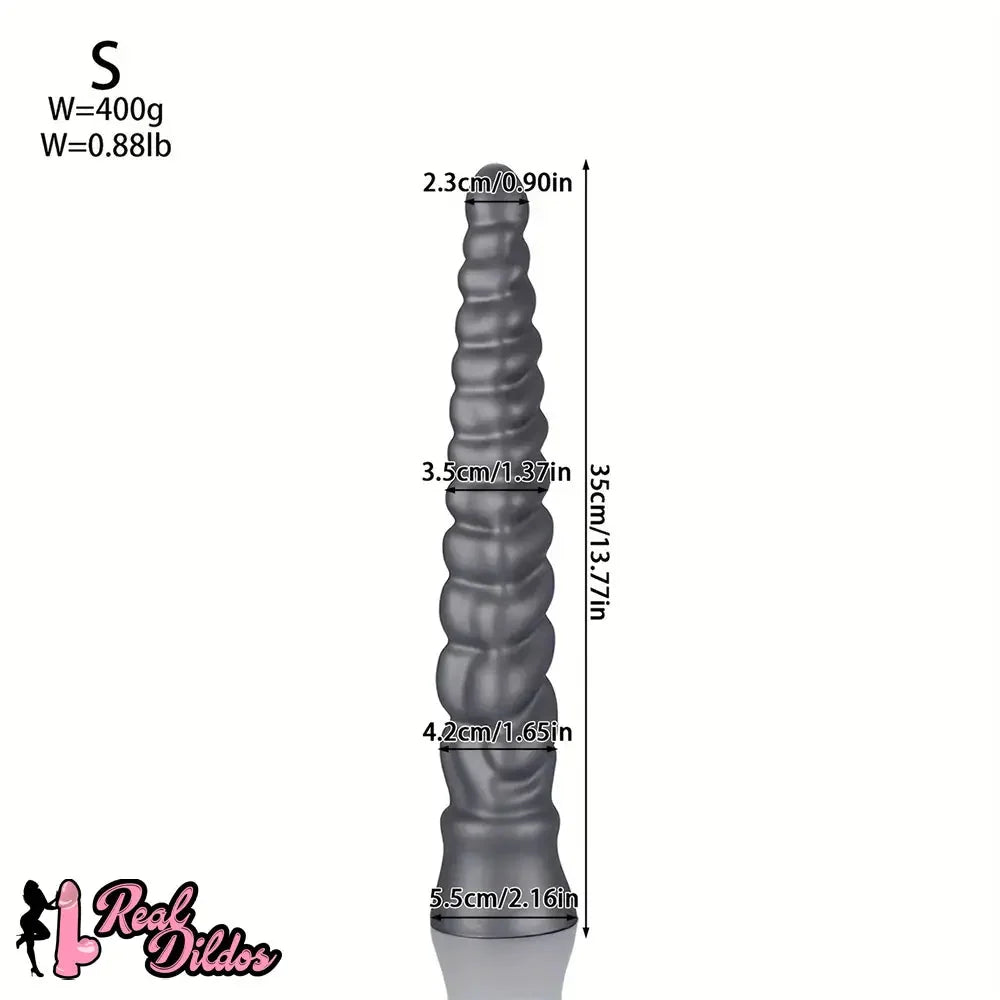 13.77in 15.74in 17.71in 19.68in Long Screw Anal Whip Huge BDSM Soft Dildo